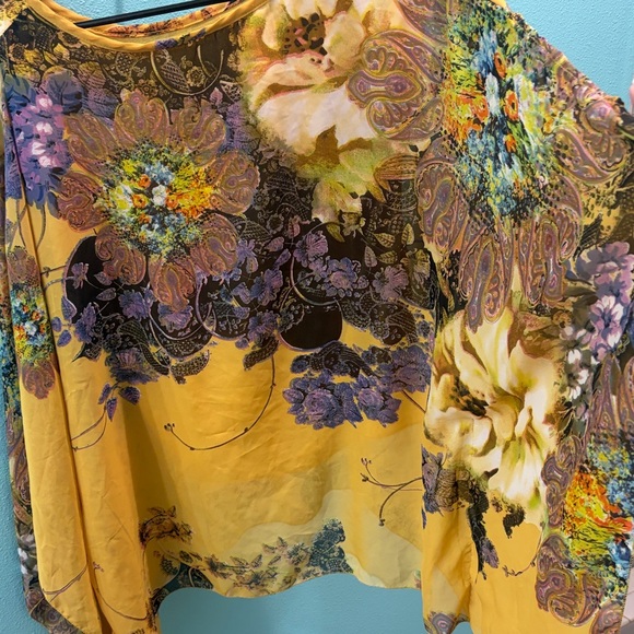 Floral Yellow Women's Top - Picture 3 of 4